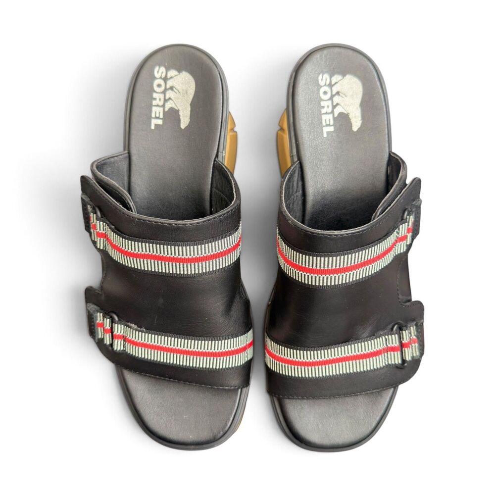 sorel women's joanie III slip-on platform wedge slide sandals chunky 8.5 - Picture 5 of 8